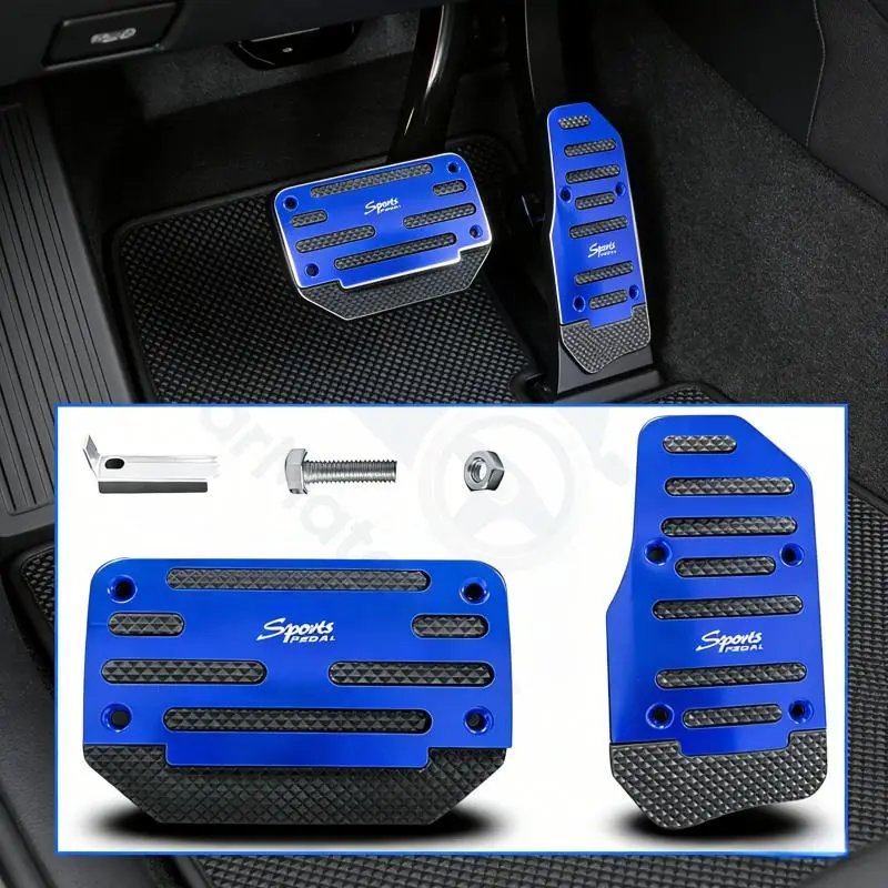 Universal Non-Slip Sports Pedal Covers  Aluminum Brake  Gas Pedal Set