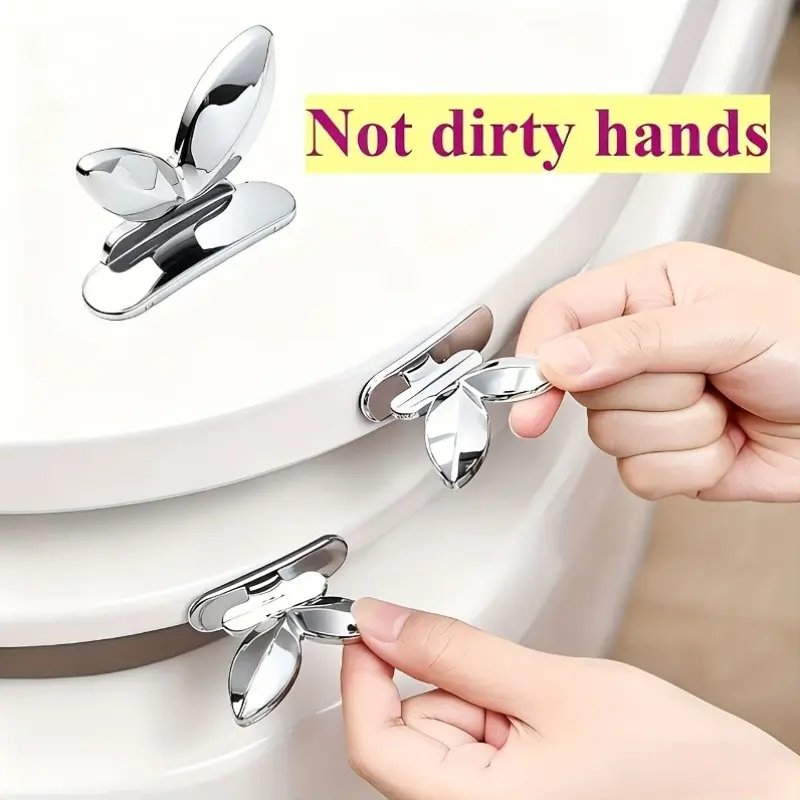 Toilet Lid Handle Puller, Home Bathroom Toilet Lifter, No Hand Dirty Toilet Lid Flipper, Easy Clean Toilet Cover Opener