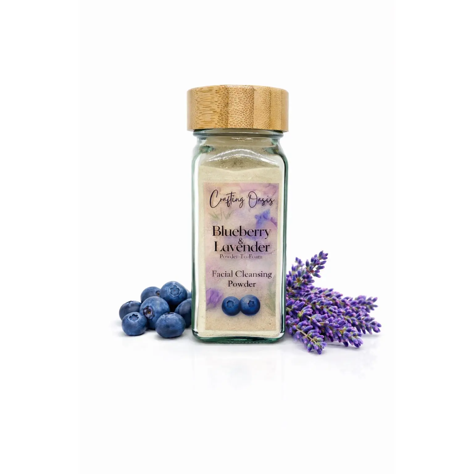 Blueberry & Lavender Powder-to-Foam Facial Cleanser | Gentle Daily Cleanser