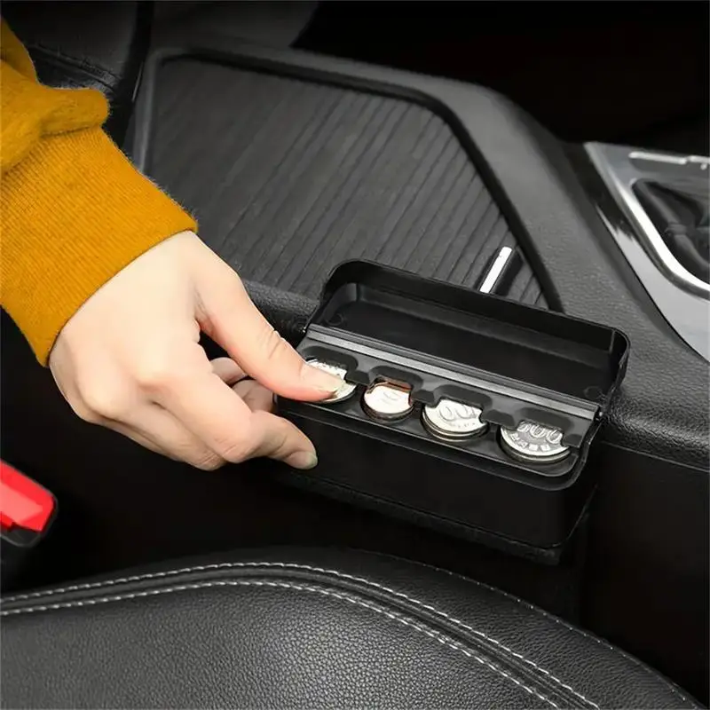 Car Coin Storage Box, Universal Car Coin Box, Multifunctional Car Coin Organizer, Car Interior Accessories For Stowing & Tidying