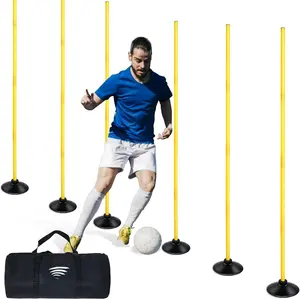 Soccer Agility Poles Set, 4/6/10 Pcs 6ft Detachable  Trainning Speed Poles Slalom Poles with Rubber Base, Agility  Equipment for Football, Rugby, Basketball, Indoor & Outdoor