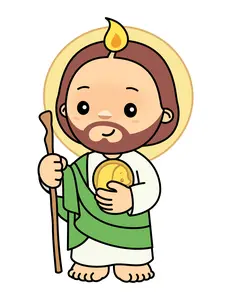 San Judas Tadeo Cartoon Color Vinyl Sticker Smooth Ornaments, Durable & Weather-Resistant Car Stickers Mexican Decal