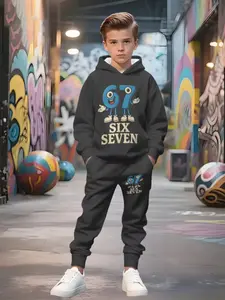 Trendy Ventilated Kids Hoodie Set, Unisex Clothing, Outdoor Sports Casual & Street Style, All Seasons, Hoodies