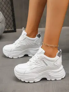 Women's Pure Thick Sole Dad Shoes, Summer Height Increasing Casual Sporty Shoes, Versatile Platform Sneakers, Thick Soled Sneakers