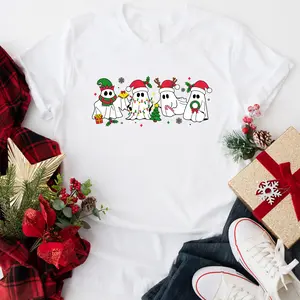 Cute Ghost Santa Shirt, Christmas Ghosts Shirt, Cute Ghost Christmas Tee, Retro Christmas Shirt
