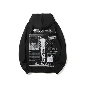 Death Note L Lawliet Anime Hoodie Pullover 100% Cotton Unisex Casual Streetwear Eco-friendly Hot Stamping Print Couple Gift