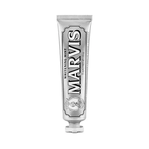 Marvis Cool Mint Brightening Toothpaste (75ml) - Vegan, Cruelty-Free Adult Oral Care, Alcohol-Free, Rich Texture Formula for Gentle Plaque Lift, Long-Lasting Fresh Breath, Gum Health, Anti-Cavity Toothpastes, Cavity Prevention Solutions