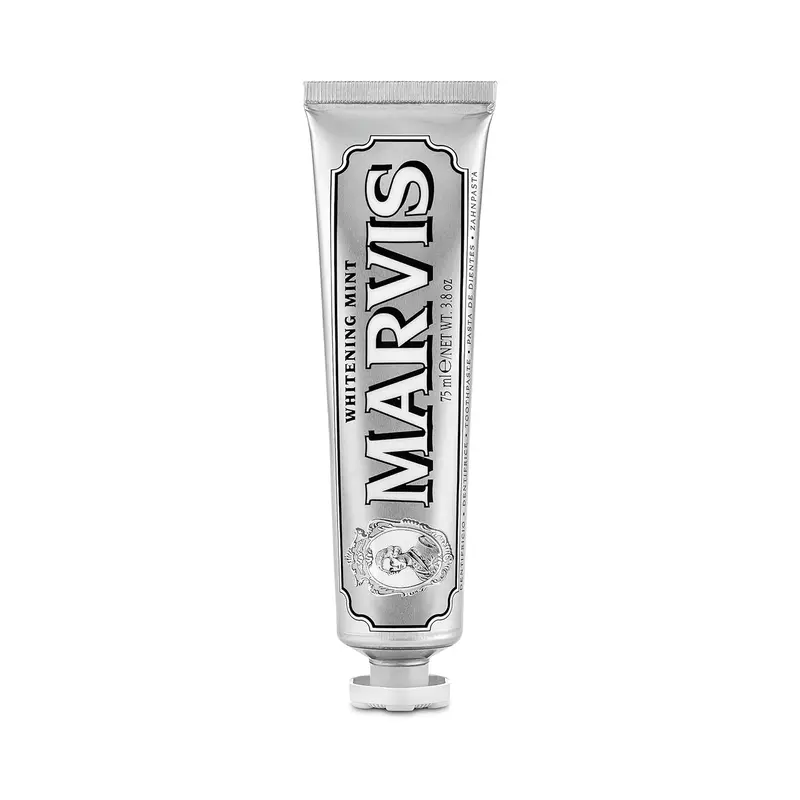 Marvis Cool Mint Brightening Toothpaste (75ml) - Vegan, Cruelty-Free Adult Oral Care, Alcohol-Free, Rich Texture Formula for Gentle Plaque Lift, Long-Lasting Fresh Breath, Gum Health, Anti-Cavity Toothpastes, Cavity Prevention Solutions