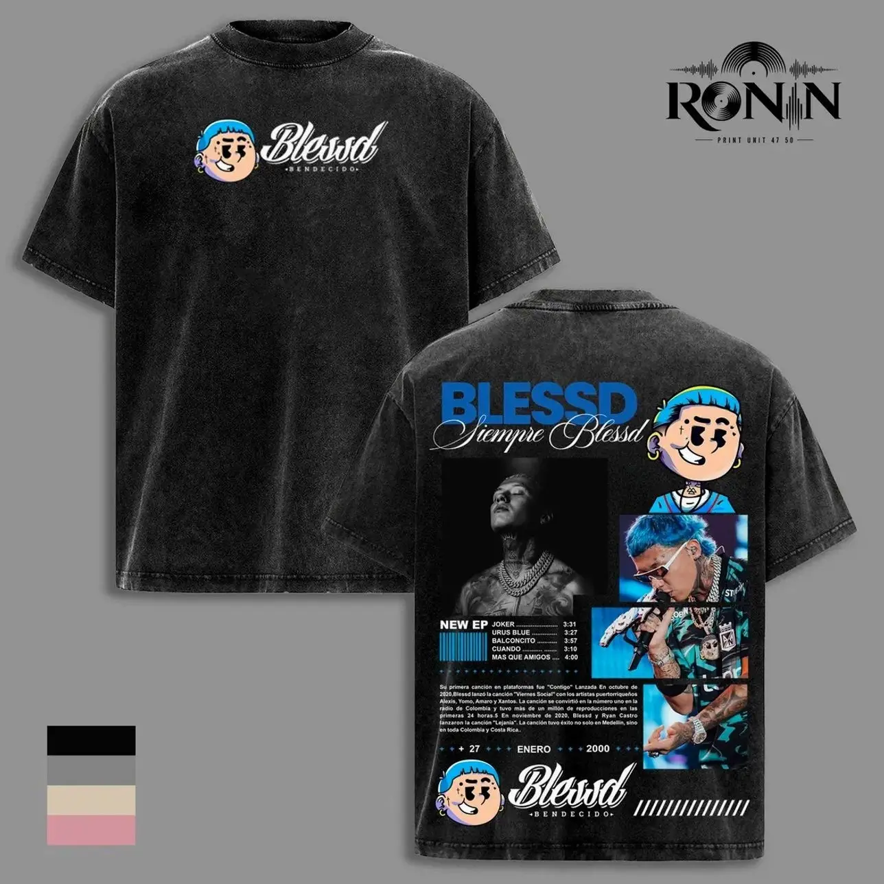 Blessd “Mosaico en Negro” Graphic T-Shirt, Latin Trap Streetwear Tee, Blessd Fans Outfit, Dark Aesthetic Vintage Unisex Shirt UUQ