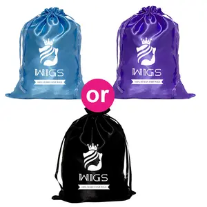 Satin Silk Bags with Drawstring Hair Bag For Packaging Wigs, Bundles