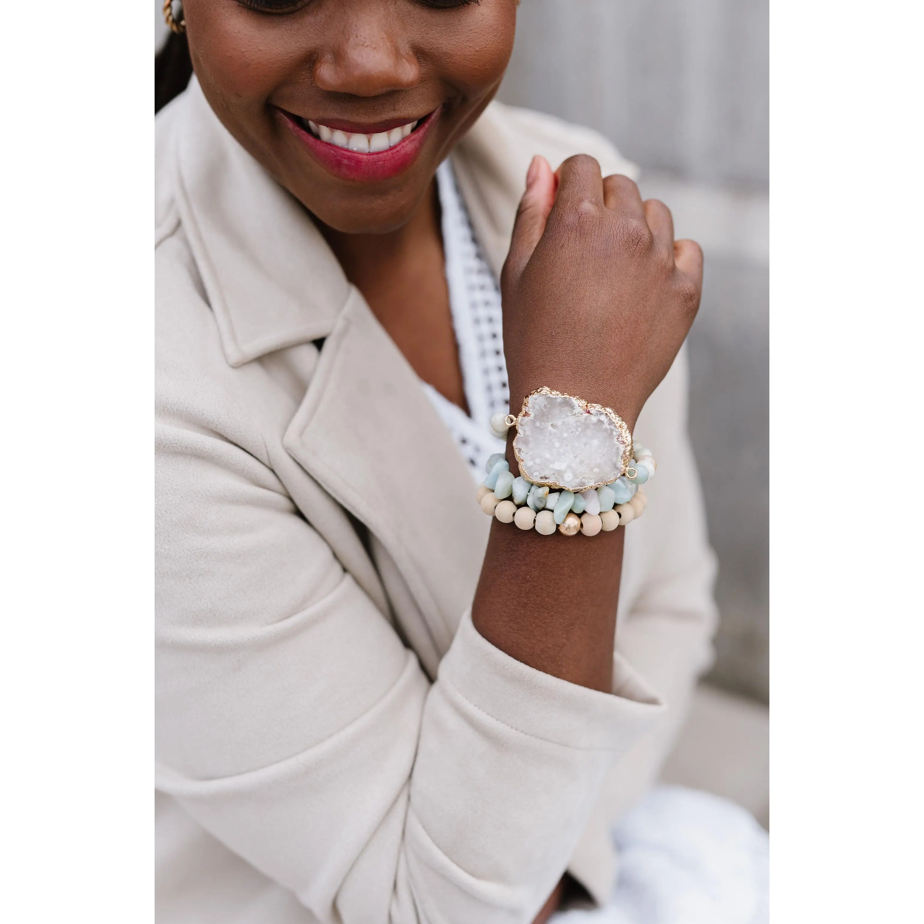 Mari 3-piece Druzy Bracelet Stack - Final Sale