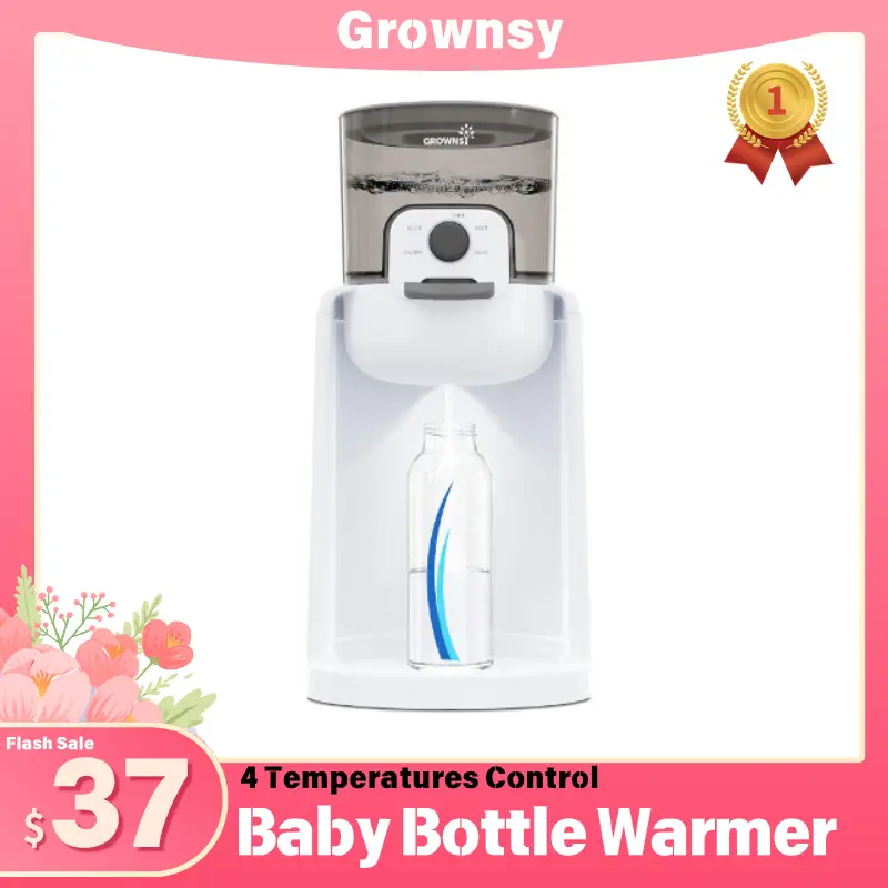 GROWNSY Instant Baby Bottle Warmer, Precise 4 Temperatures Control | Night Light, Midnight Feeding | Warm Water Dispenser for Formula in Seconds | 72H