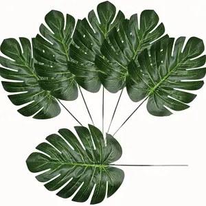 10pcs 13.35 Inch Artificial Tropical Bamboo Leaves, Home Decor, Wedding Decoration, Holiday Party Decor, Outdoor Garden Yard Decor