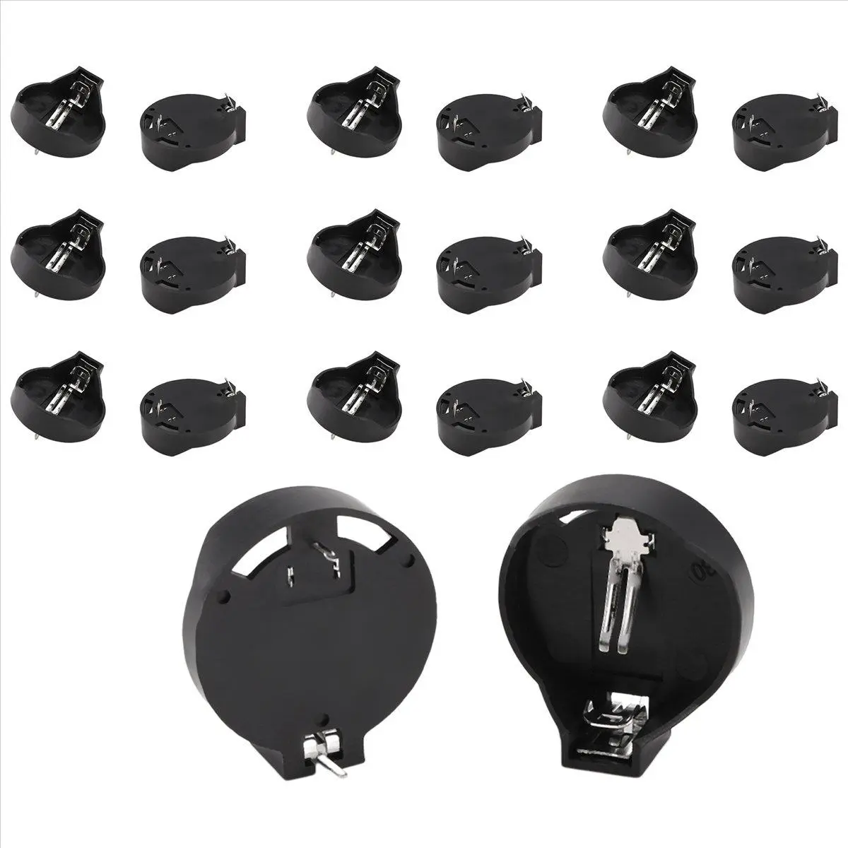 3V CR2032 CR2025 button cell battery holder adapter black 20 pieces