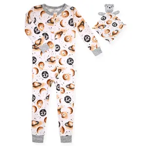 Infant Boys Soft Snuggle Jersey Zip-Up Coverall Pajama with Blankey Buddy - Planets