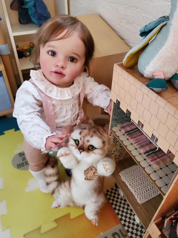 26 Inch Big Reborn Toddler Baby Doll Princess Girl Realistic Newborn Doll Silicone Soft Vinyl Real Looking Reborn Baby Doll Toy Lifelike Set for Kids Age 3+