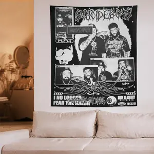 Tapestry Fabric Poster, American Hip Hop Rapper Wall Art Wall Hanging, Tapestry for Decor College Dorm Room Guys Music Inspired Wall Decor