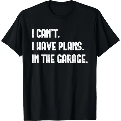 Men's Graphic T-Shirt with 'I Have Plans In The Garage' Slogan, Soft Cotton Casual Short Sleeve Tee, Funny Mechanic Dad Gift, Tshirt