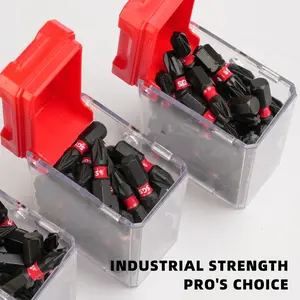 30pcs 25mm Short Screwdriver Drill Bits Set, Industrial Grade S2 Steel, PZ1、PZ2、PZ3 Pozidriv Anti-Impact, Rust Resistant, Magnetic, Portable Case, for Construction, Factory, Car Repair