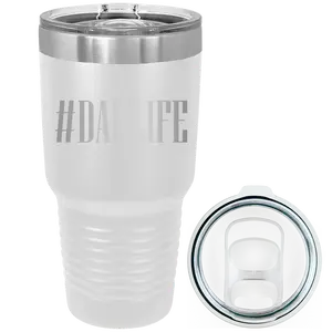 Personalized Dadlife 30 oz Tumbler - White