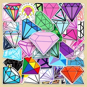 Diamond Shaped Sticker, 100pcs/set Colorful Diamond Sticker, DIY Decorative Sticker for Phone Case, Laptop, Guitar, Bag, Water Cup, Scrapbook