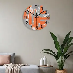 Acrylic Industrial Style Wall Clock, Silent Movement, Perfect for Living Room, Dining Room, Cafe, Office, Gift for Easter, Christmas, Halloween
