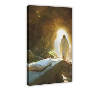 Christian Wall Art Victory in Jesus Christian Art Bible Art Jesus Art Resurrection Wall Art Empty Tomb Easter Risen Lord Jesus Canvas Wall Art Prints Poster Decor