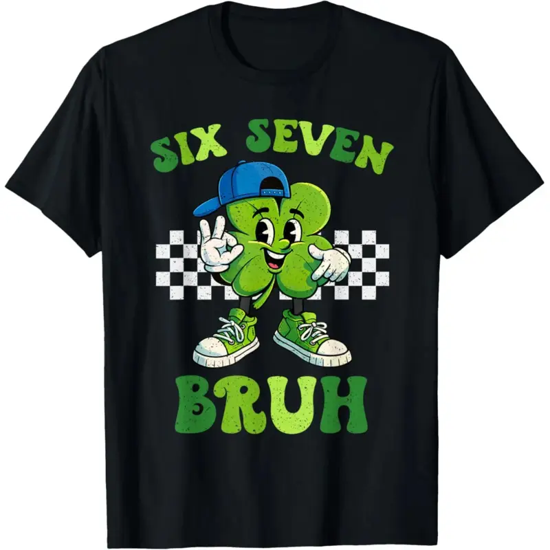 Six Seven Bruh 67 Meme St Patricks Day Men's Short Sleeve Sports T-Shirt