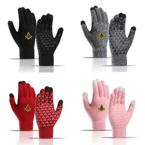 Retro Cute Masonic Symbol Print Retro classic gloves Ideal for outdoor recreational activities.