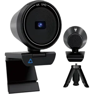 4K USB Webcam for PC with Speaker & Microphone, 85? Wide Angle Web Camera, Auto Focus, Dual Noise Cancelling Mics,  Cover, Plug-and-Play for Desktop/Laptop