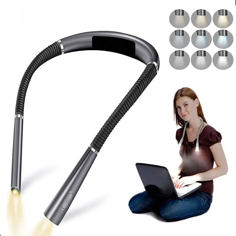 Rechargeable LED Neck Light Hands Free 3 Modes & 3 Brightness Adjustable Portable Light