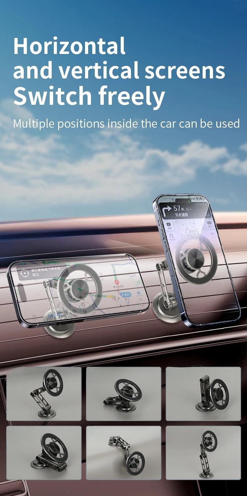 All-Metal magnetic Bracket for Car Phone360Degree Rotating Accessory foldable with ventilated Magnet GPS Cars Accessories for Phones magnetic car phone holder foldable  phone Fall Car Universal Phone Holder Dashboard Automotive Windshield