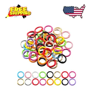 Carabiner Clip 48Pcs Metal Colored Key O Ring Clip, Round