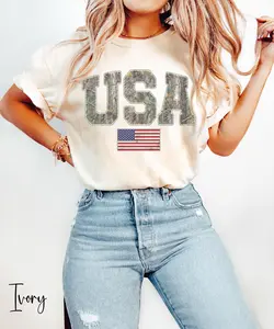 USA Flag Comfort Colors Camo Sweatshirt, Vintage Woodland Camo America Shirt, Trendy Patriotic Tee, 250th Birthday Gift