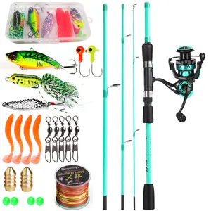 Sougayilang Fishing Rod Reel set, Portable 4 Sections with Comfortable Grip for Freshwater and Saltwater Fishing, Ideal for Travel supplies