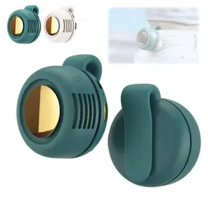 Rechargeable portable silent mini bladeless electric fan, adjustable three-speed hanging waist-hanging fan, rechargeable rotating body-sensing fan, suitable for outdoor, travel and office use, travel accessories, boyfriend gift