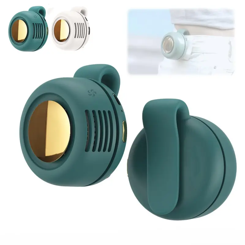 Rechargeable portable silent mini bladeless electric fan, adjustable three-speed hanging waist-hanging fan, rechargeable rotating body-sensing fan, suitable for outdoor, travel and office use, travel accessories, Gifts for Couples