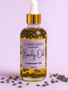 PureBellissimo Lavender Body Oil 120 ml | Lightweight Glow & Soft Skin | Gentle Lavender Scent | Ideal for All Skin Types