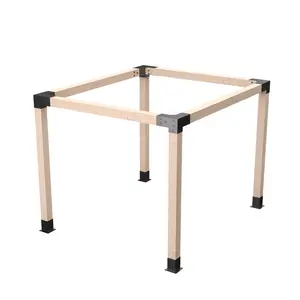 BRAXEN 2.5mm Thick Pergola Bracket Kit for 6"x 6"   Lumber，8pcs (4pcs 3-Way ,  4pcs Base) DIY Post Base Kit,  Easy Installation Wooden Beams for Gazebos, Patio Pergolas, Log Cabin Outdoor