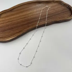 GAIA Beaded Chain Necklace – 925 Sterling Silver