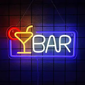 Bar Neon Sign for Home Bar, Home Decor Light, Modern Mood Lighting, Bar Sign for Man Cocktails Party - Best Gifts for Husband, Father, Birthday, Christmas