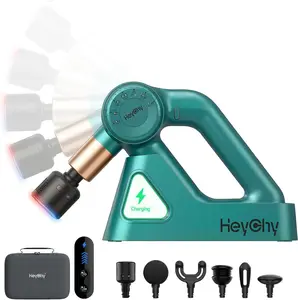 HEYCHY Percussion Massage Gun Deep Tissue with Adjustable Amplitude for Muscle Relief, Professional Handheld Massager for Neck, Back, Shoulder, Leg, Ideal for Men, Athletes, Green
