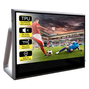 Sayok 8.3/10/12.5FT Outdoor Inflatable Movie Screen – No Loud Fan Noise, Waterproof PVC, Backyard & Pool Party Movie Nights