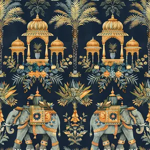 Ananyas Elephant Elegance Pattern 7 Quilting Cotton Fabric