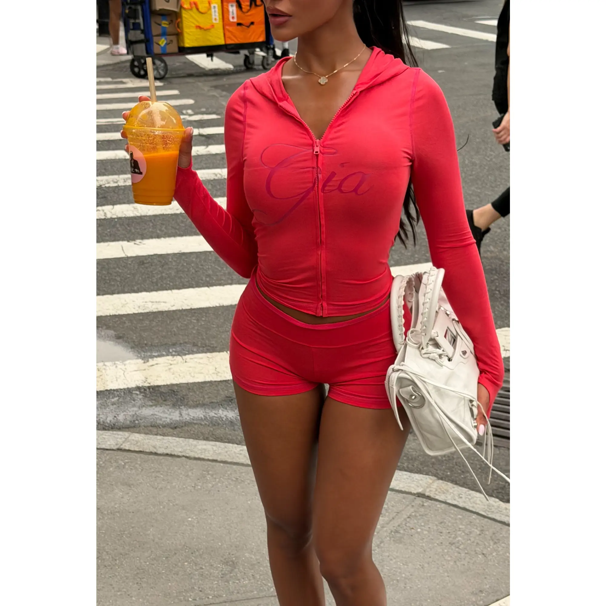 BLARE HOODIE - PAPAYA Fabric Fit