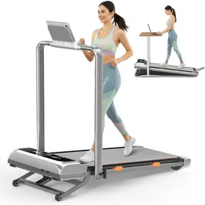 Walking Pad with 15% 12-Level Auto Incline & Handle Bar, 450 lbs Capacity UI Screen, 3.5HP Quiet Under Desk Treadmill, Speaker, APP & Remote Control, Treadmills for Home Hiking
