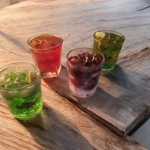 Scented Candle Drink Set, Pine-Green-Apple Mojito, Pink Lemonade, Green Apple Mimosa, and Lattte