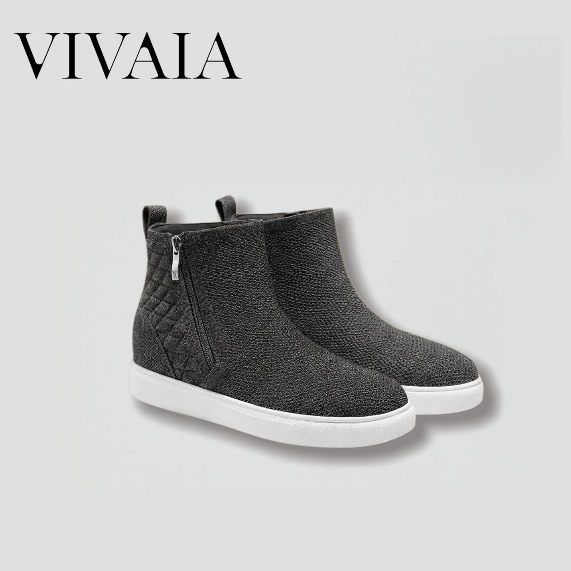 VIVAIA Women's Hidden Wedge Sneaker Boots – Removable Insole, Machine Washable (Remove Insole Before Wash), Wide Feet Friendly Booties, Hidden wedge Heelboots Fall Winter Footwear(Casey) Girl Shoe