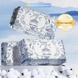 One-Use Pure Cotton Cleansing Towel, Beauty Face Wipe, Thickened Large Size, Drawstring Pearl Texture, Full Cotton Facial Towel