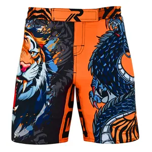 ROAR-INT Kids Tiger-Dragon Kickboxing Workout Muay Thai Fight Shorts for Boys and Girls